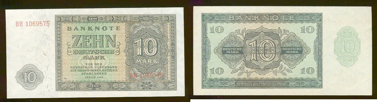 Germany DDR 10 deutshe mark 1948 Unc